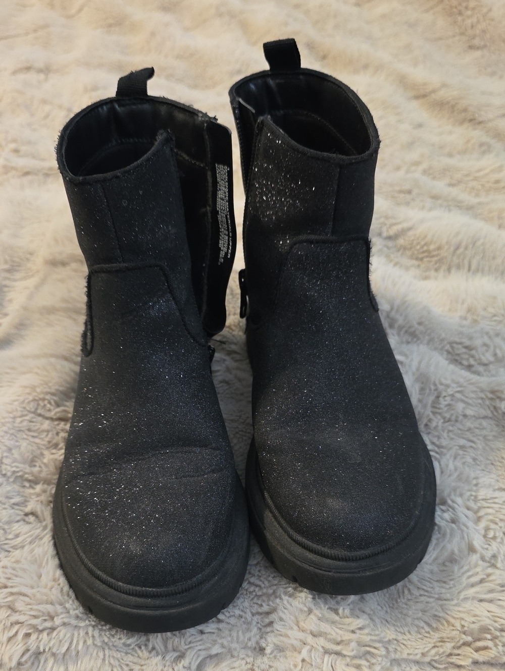 art class Black Glitter Kids Ankle Boots